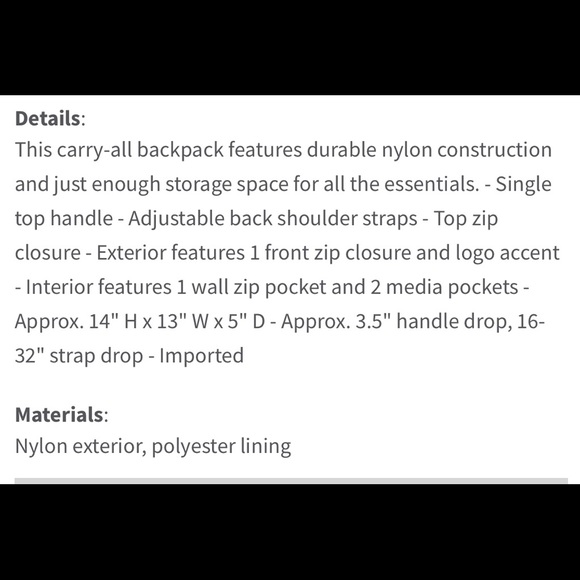 Steve Madden Nylon Backpack - Picture 3 of 3